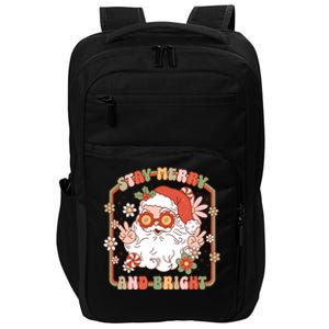 Groovy Christmas Retro Stay Merry And Bright Santa Claus Impact Tech Backpack