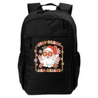 Groovy Christmas Retro Stay Merry And Bright Santa Claus Daily Commute Backpack