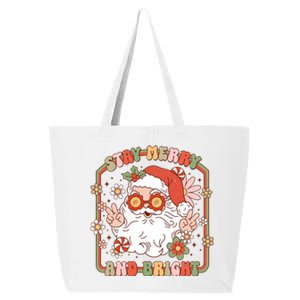 Groovy Christmas Retro Stay Merry And Bright Santa Claus 25L Jumbo Tote