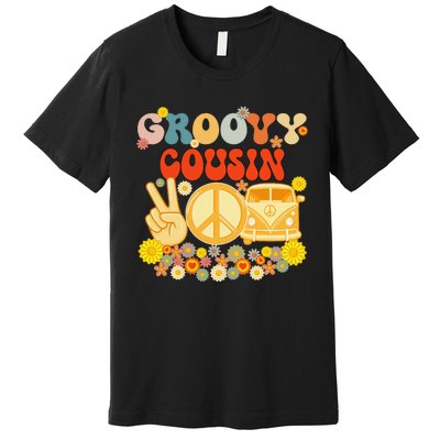 Groovy Cousin Retro Matching Family Baby Shower Father's Day Premium T-Shirt