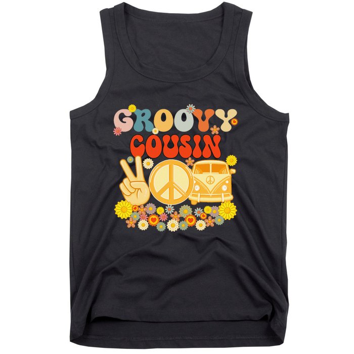 Groovy Cousin Retro Matching Family Baby Shower Father's Day Tank Top