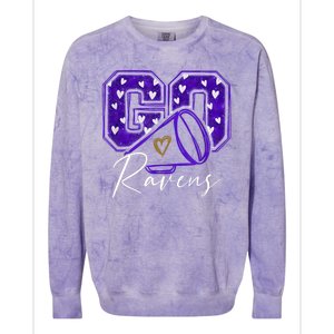 Go Cheer Ravens Sprots Fan Team Colorblast Crewneck Sweatshirt