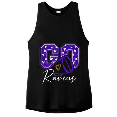 Go Cheer Ravens Sprots Fan Team Ladies PosiCharge Tri-Blend Wicking Tank