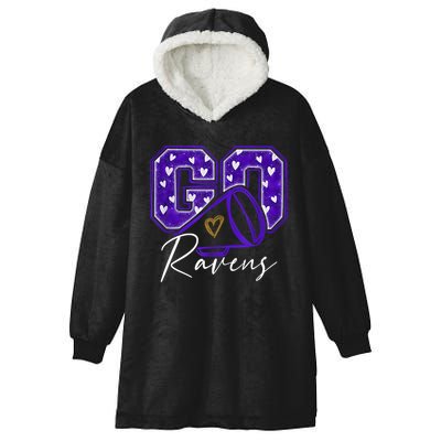 Go Cheer Ravens Sprots Fan Team Hooded Wearable Blanket