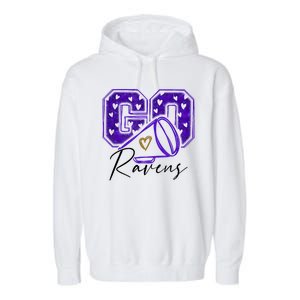 Go Cheer Ravens Sprots Fan Team Garment-Dyed Fleece Hoodie