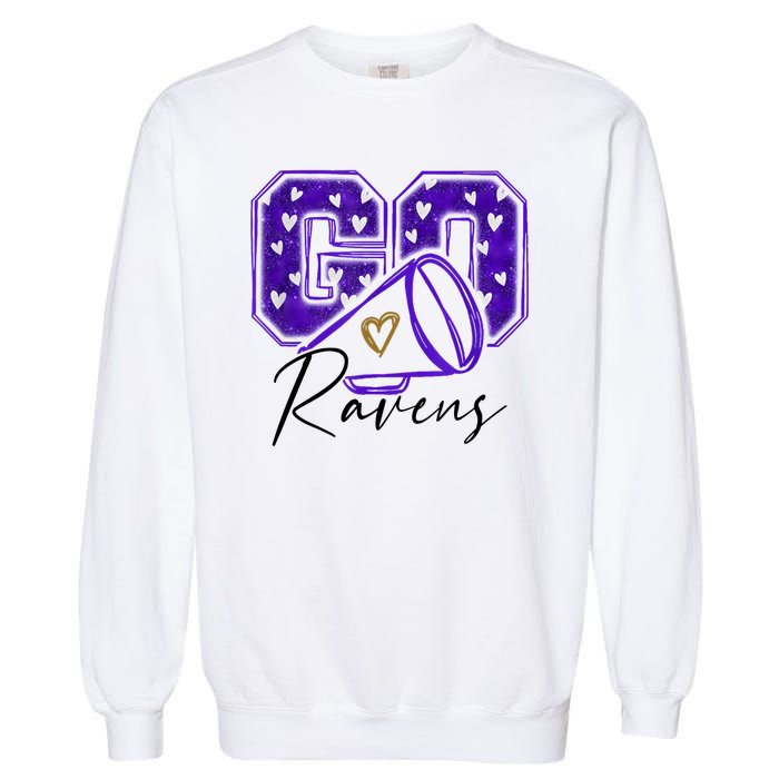 Go Cheer Ravens Sprots Fan Team Garment-Dyed Sweatshirt