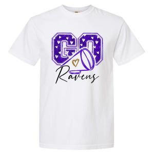 Go Cheer Ravens Sprots Fan Team Garment-Dyed Heavyweight T-Shirt