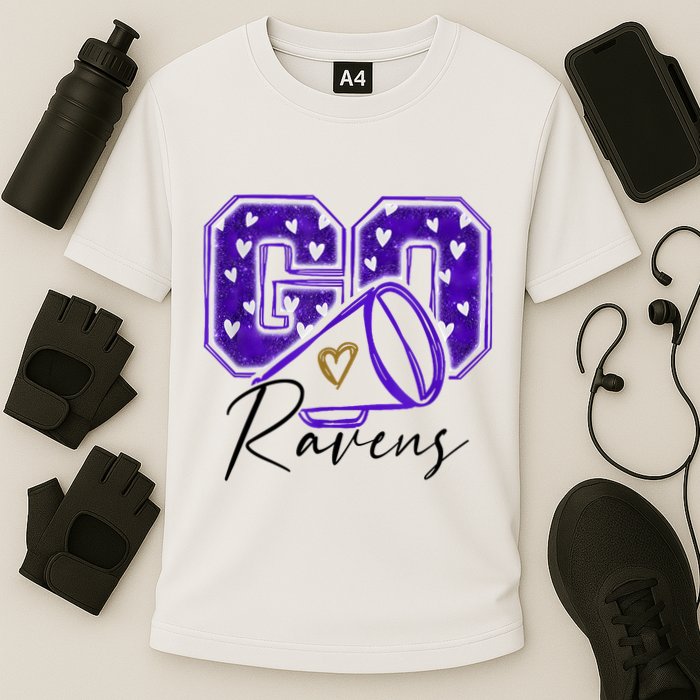 Go Cheer Ravens Sprots Fan Team Performance Shirt