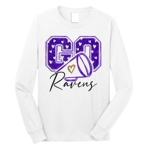 Go Cheer Ravens Sprots Fan Team Long Sleeve Shirt