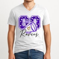 Go Cheer Ravens Sprots Fan Team V-Neck T-Shirt