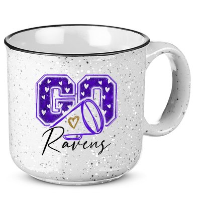 Go Cheer Ravens Sprots Fan Team 15oz Campfire Ceramic Mug