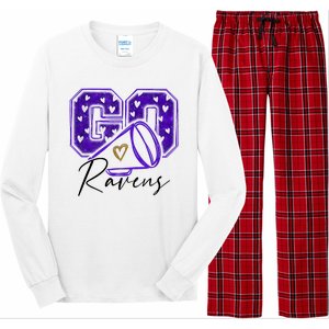 Go Cheer Ravens Sprots Fan Team Long Sleeve Pajama Set