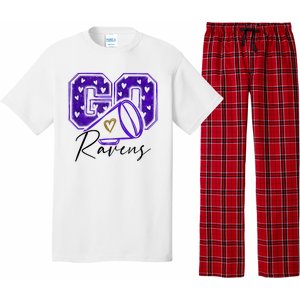 Go Cheer Ravens Sprots Fan Team Pajama Set