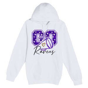 Go Cheer Ravens Sprots Fan Team Premium Pullover Hoodie