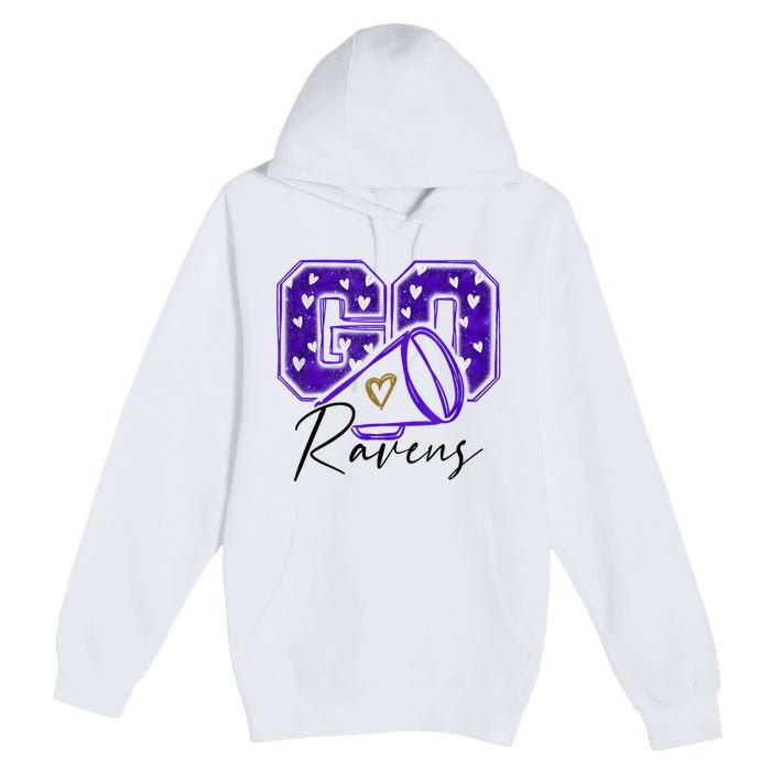 Go Cheer Ravens Sprots Fan Team Premium Pullover Hoodie