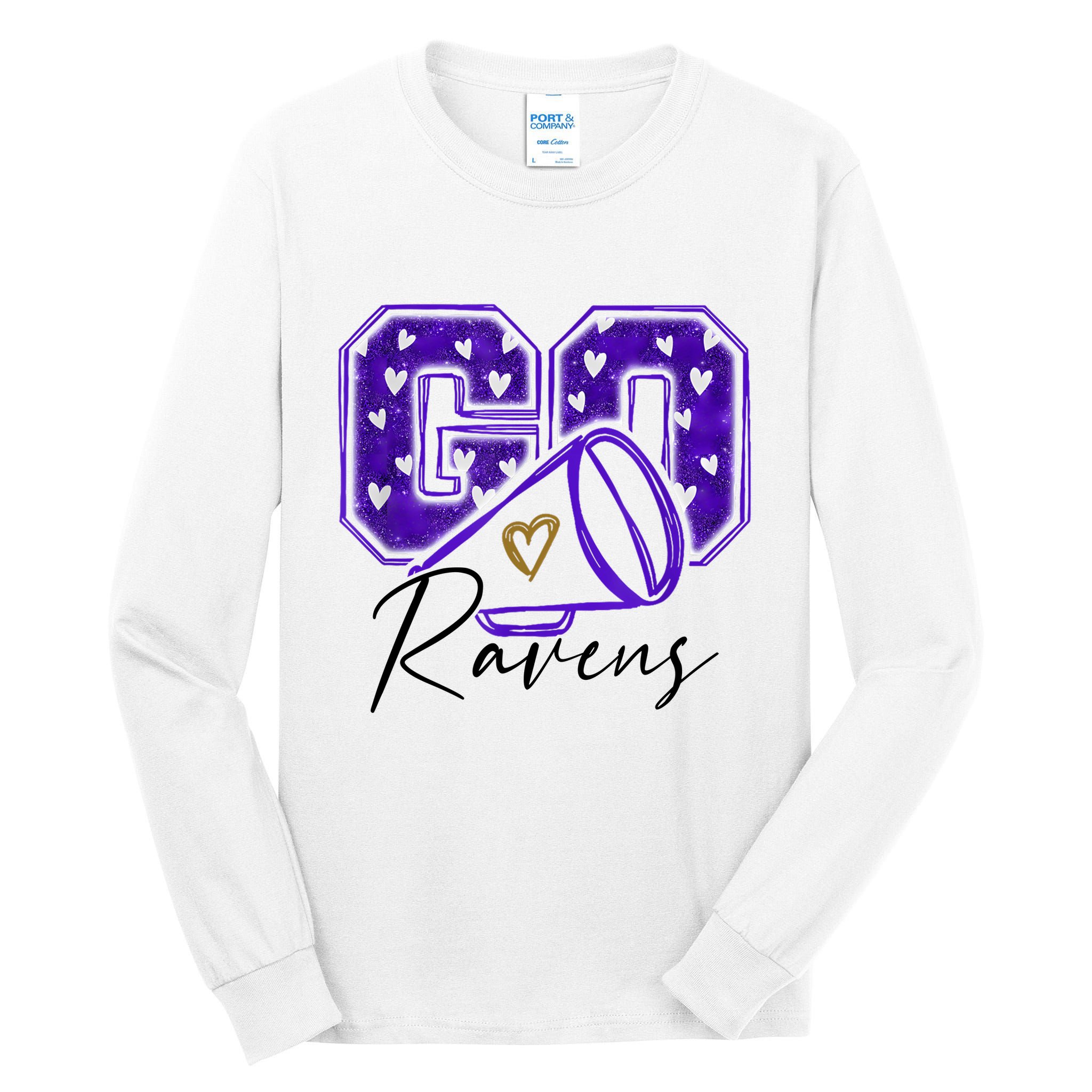 Go Cheer Ravens Sprots Fan Team Tall Long Sleeve T-Shirt