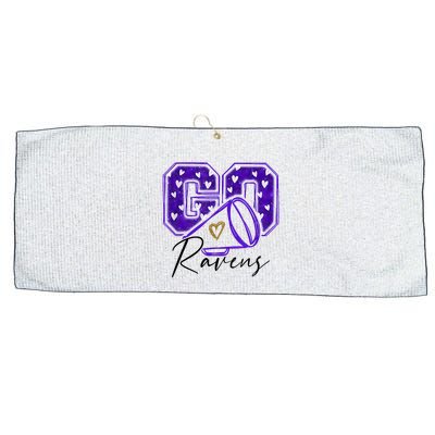 Go Cheer Ravens Sprots Fan Team Large Microfiber Waffle Golf Towel
