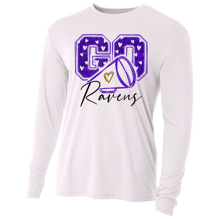 Go Cheer Ravens Sprots Fan Team Cooling Performance Long Sleeve Crew