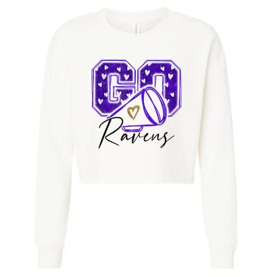 Go Cheer Ravens Sprots Fan Team Cropped Pullover Crew