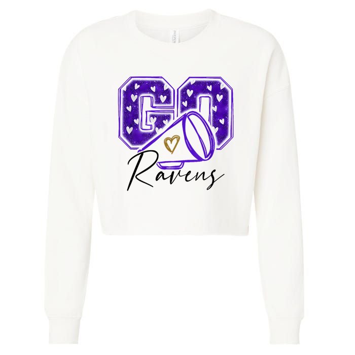 Go Cheer Ravens Sprots Fan Team Cropped Pullover Crew