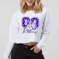 Go Cheer Ravens Sprots Fan Team Cropped Pullover Crew