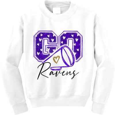 Go Cheer Ravens Sprots Fan Team Kids Sweatshirt