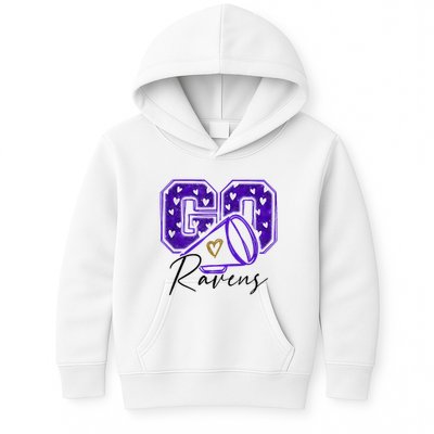 Go Cheer Ravens Sprots Fan Team Kids Hoodie