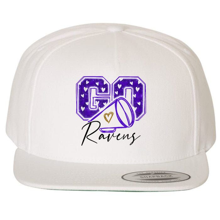 Go Cheer Ravens Sprots Fan Team Wool Snapback Cap