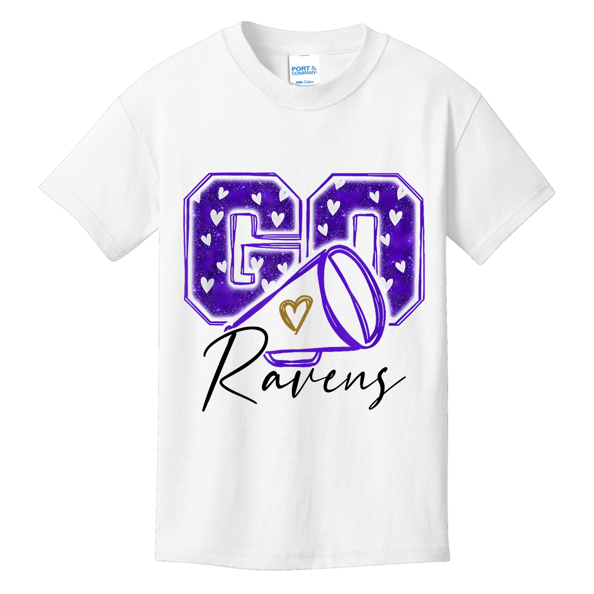 Go Cheer Ravens Sprots Fan Team Kids T-Shirt