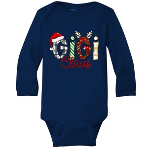 Gigi Claus Reindeer Christmas Idea for Grandma Nana Mimi Baby Long Sleeve Bodysuit