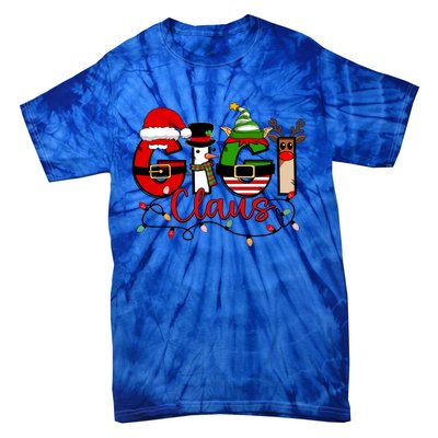 Gigi Claus Reindeer Santa Plaid Christmas Nana Mimi Mama Gift Tie-Dye T-Shirt