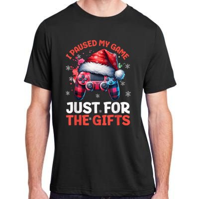 Gamer Christmas Red Hat Plaid Buffalo Gaming Xmas Video Games Christmas Pj Adult ChromaSoft Performance T-Shirt