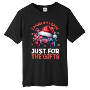 Gamer Christmas Red Hat Plaid Buffalo Gaming Xmas Video Games Christmas Pj Tall Fusion ChromaSoft Performance T-Shirt