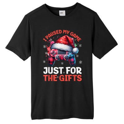 Gamer Christmas Red Hat Plaid Buffalo Gaming Xmas Video Games Christmas Pj Tall Fusion ChromaSoft Performance T-Shirt