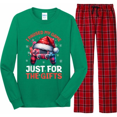 Gamer Christmas Red Hat Plaid Buffalo Gaming Xmas Video Games Christmas Pj Long Sleeve Pajama Set