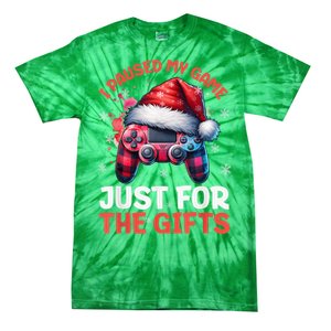 Gamer Christmas Red Hat Plaid Buffalo Gaming Xmas Video Games Christmas Pj Tie-Dye T-Shirt