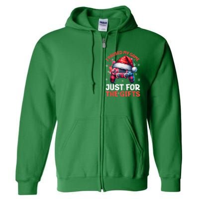 Gamer Christmas Red Hat Plaid Buffalo Gaming Xmas Video Games Christmas Pj Full Zip Hoodie