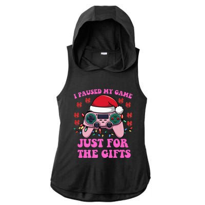 Gamer Christmas Red Hat Gaming Xmas Video Games B.O.Y.S Christmas Pj Ladies PosiCharge Tri-Blend Wicking Draft Hoodie Tank