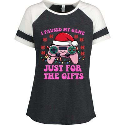 Gamer Christmas Red Hat Gaming Xmas Video Games B.O.Y.S Christmas Pj Enza Ladies Jersey Colorblock Tee