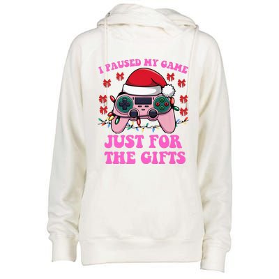 Gamer Christmas Red Hat Gaming Xmas Video Games B.O.Y.S Christmas Pj Womens Funnel Neck Pullover Hood