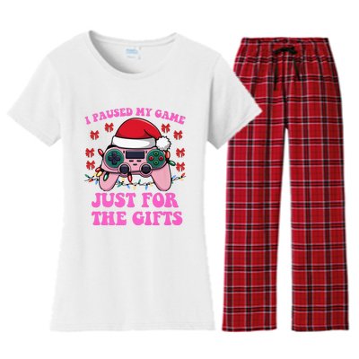 Gamer Christmas Red Hat Gaming Xmas Video Games B.O.Y.S Christmas Pj Women's Flannel Pajama Set