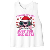 Gamer Christmas Red Hat Gaming Xmas Video Games B.O.Y.S Christmas Pj Women's Racerback Cropped Tank