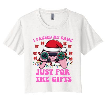 Gamer Christmas Red Hat Gaming Xmas Video Games B.O.Y.S Christmas Pj Women's Crop Top Tee