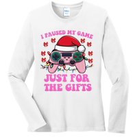 Gamer Christmas Red Hat Gaming Xmas Video Games B.O.Y.S Christmas Pj Ladies Long Sleeve Shirt