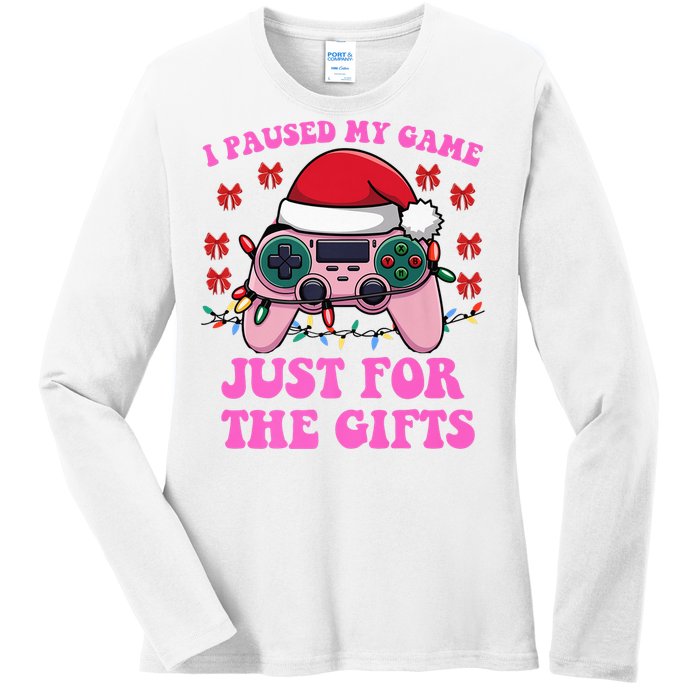 Gamer Christmas Red Hat Gaming Xmas Video Games B.O.Y.S Christmas Pj Ladies Long Sleeve Shirt