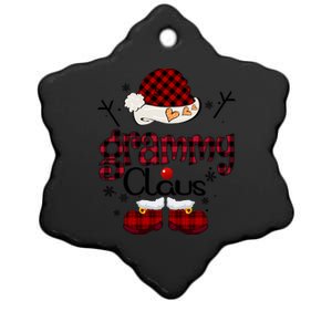 Grammy Claus Red Plaid Grandma Gift Funny Gift Ceramic Star Ornament