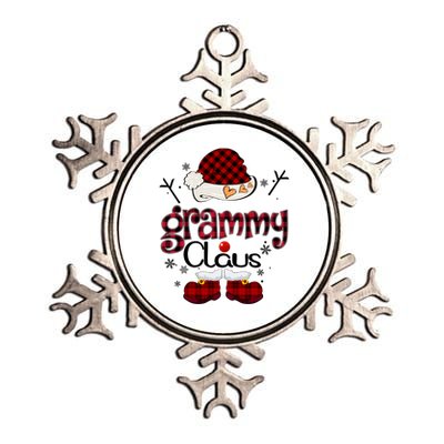 Grammy Claus Red Plaid Grandma Gift Funny Gift Metallic Star Ornament