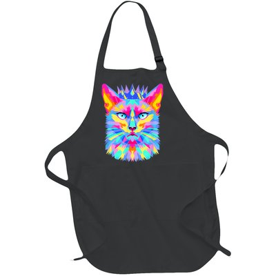 Graphic Cat Retro For Cat Lovers, Cat Mother Funny Cat Crown Full-Length Apron With Pockets