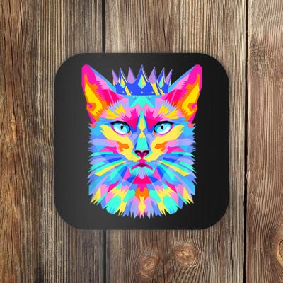 Graphic Cat Retro For Cat Lovers, Cat Mother Funny Cat Crown Coaster