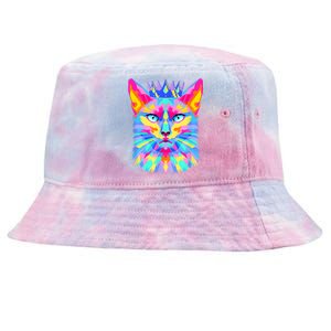 Graphic Cat Retro For Cat Lovers, Cat Mother Funny Cat Crown Tie-Dyed Bucket Hat